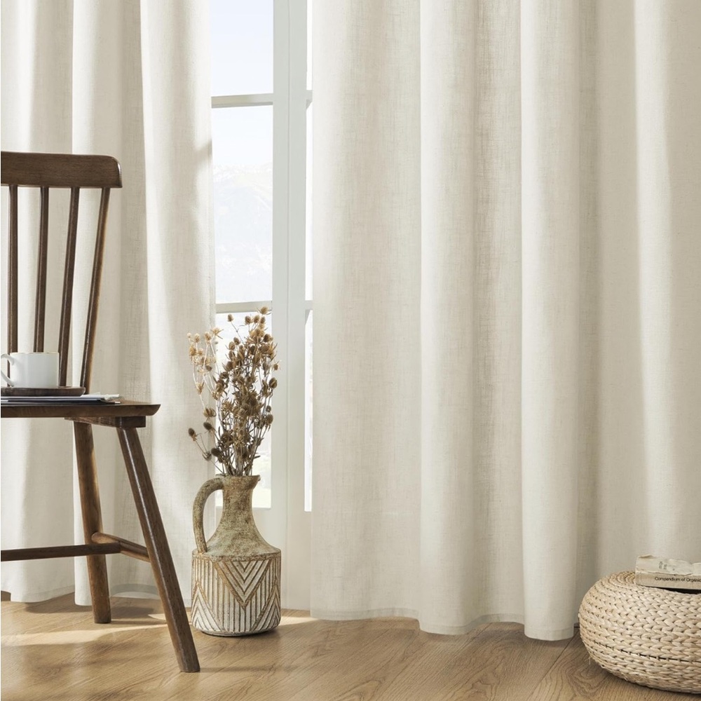 Ivory on Linen light filtering Curtains - 96” x 52”
